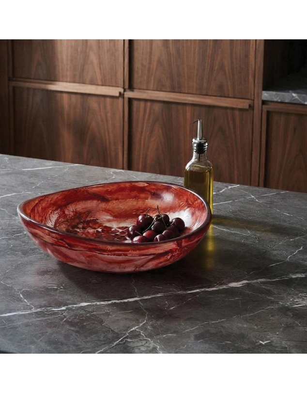 Urban Attitude - Urban Attitude JADE Medium Bowl Height 8cm highest, 5cm lowest, Width 27cm, Length 28cm - Berry Red