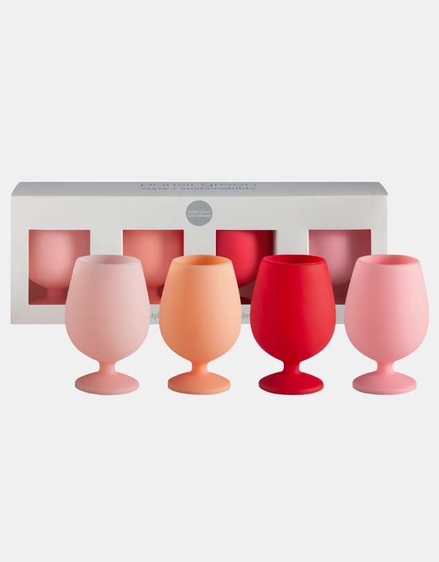 porter green - stemm silicone unbreakable wine glasses
