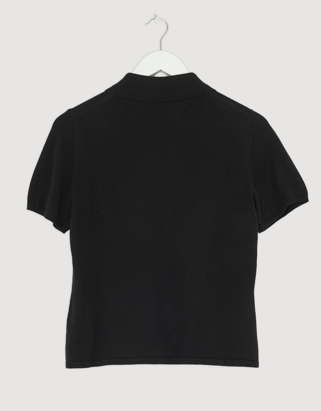 Revibe - Repaired Minima Esenciales Arlen Silk Blend Polo Knit Top - AU 12