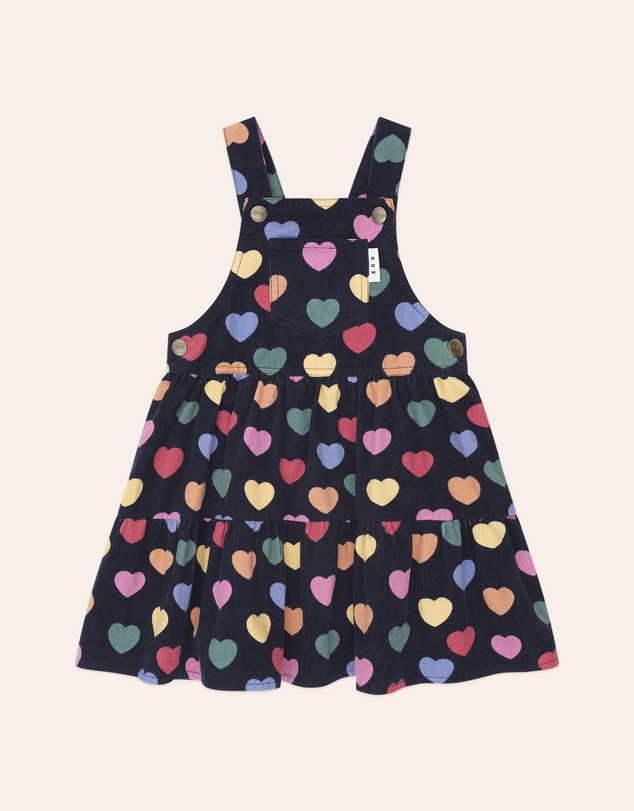 Huxbaby - Multi Hearts Cord Pinafore Dress - Babies-Kids