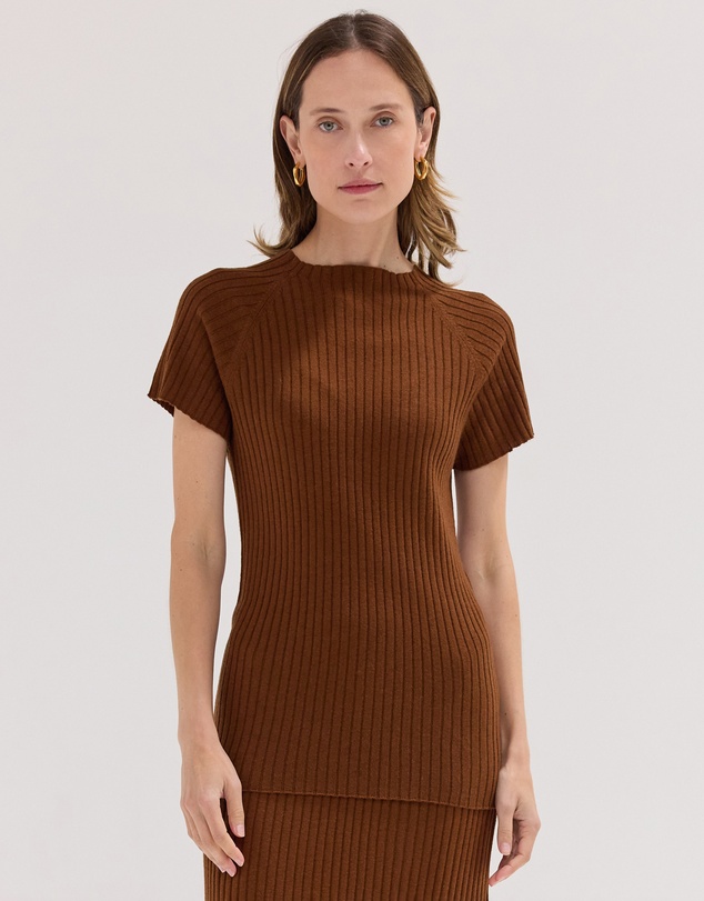 Cloth & Co. - The Rib Knit Tee Castagne