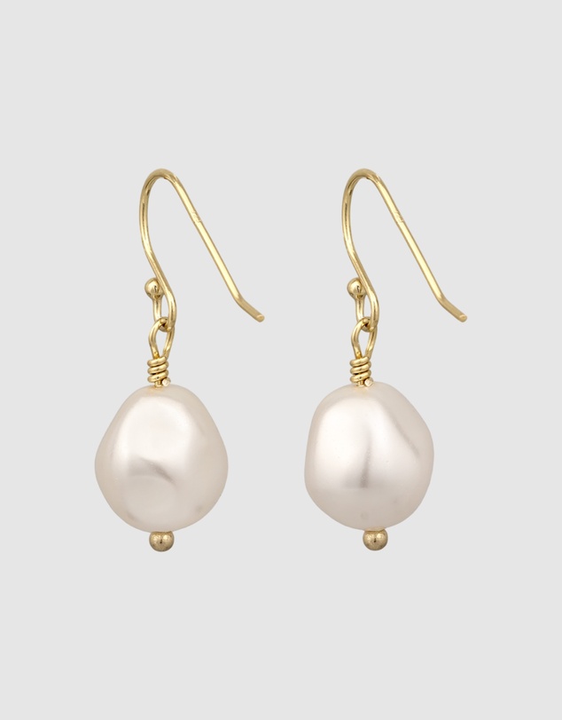 Elli Jewelry - Pearl Drop Earrings in Gold-Plated 925 Silver
