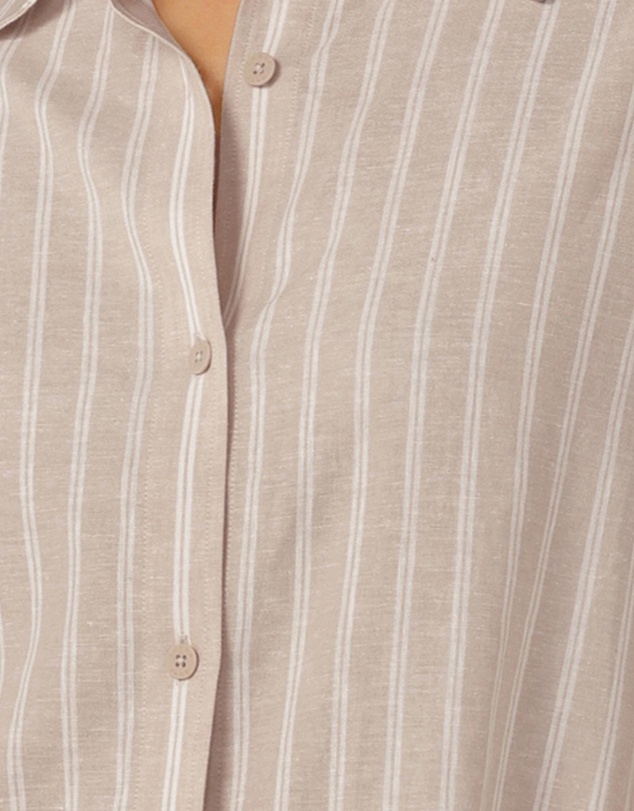 Lorna Jane - Preset Stripe Linen Short Sleeve Shirt