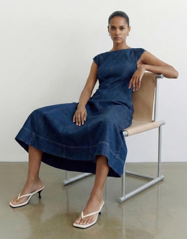 Staple the Label - Roma Chambray Midi Dress