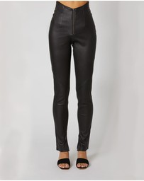 Winona - Panthera Zip Front Leather Pant