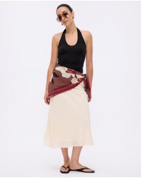 Minima Esenciales - Isla Scarf Detail Midi Skirt