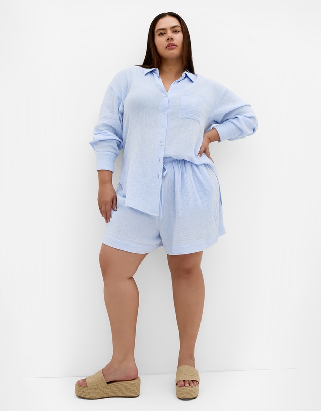 City Chic - Plus size Havana Relaxed Shirt - blue