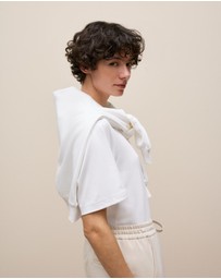 Trenery - Ponte Pintucked Wide Leg Pant in Stone