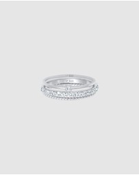 Elli Jewelry - Ring Stacking Set of 3 with Crystals in 925 Sterling Silver