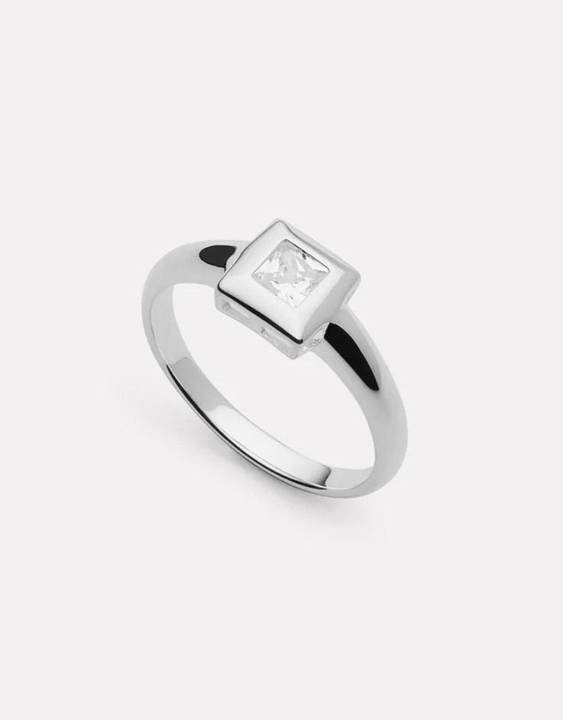 Najo - Halo Silver Cubic Zirconia Ring