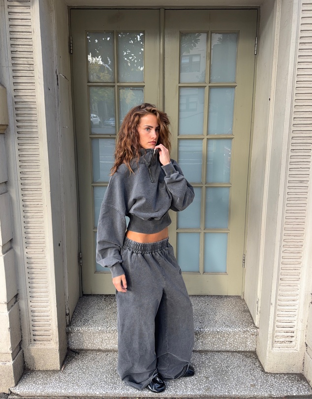 SSAINT - SŚAINT Acid Wash Trackpant Charcoal