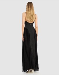 ROTATE - Satin Lace Maxi Dress