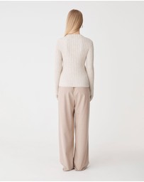 Forcast - Inez Mock Neck Henley Knit
