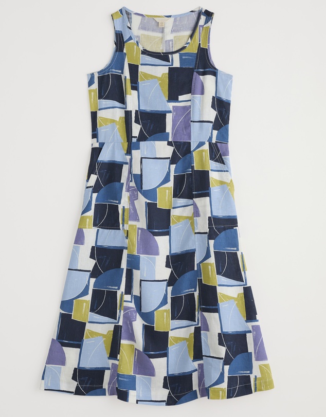 Seasalt - Seasalt Cornwall Blue Sleeveless Grass Wave Dress