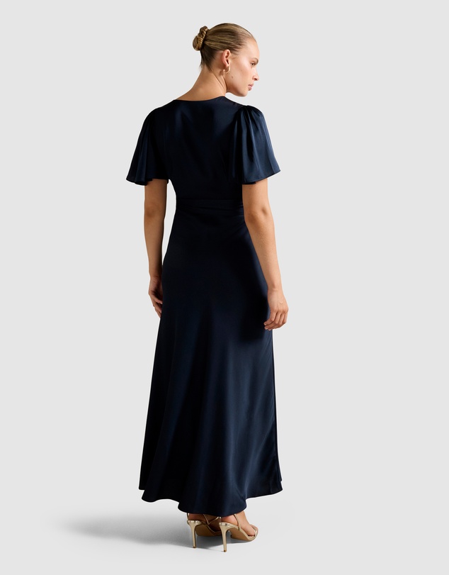 Forever New - Chelsea Flutter Sleeves Satin Maxi Dress