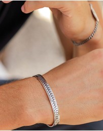 Kuzzoi - ICONIC EXCLUSIVE - Bracelet Male Bangle Cable 925 Sterling Silver
