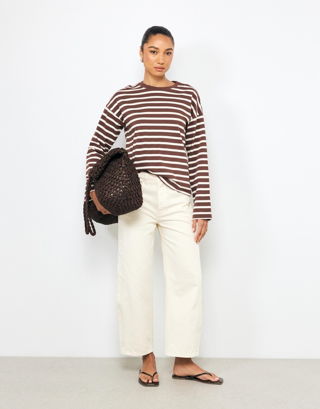 AERE - Mid Rise Barrel Leg Jeans