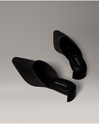 Calvin Klein - Leather Kitten Heel Mules