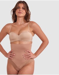 Bras N Things - Luxe Solutions Control High Waisted V String - Nude 3