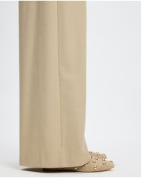 AERE - Studded Suede Ballet Flats