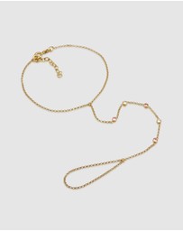Elli Jewelry - Bracelet Hand Chain Crystals 925 Sterling Silver Gold-plated