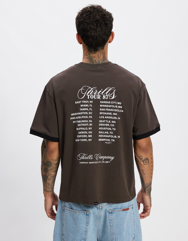 Thrills - Superior Power Box Fit Oversize Cropped Ringer Tee