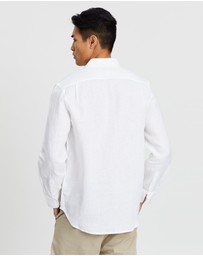 The Rocks Push - The Rocks Push Linen Shirt Men White