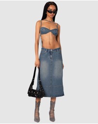 EDIKTED - Lassy Washed Denim Bralette