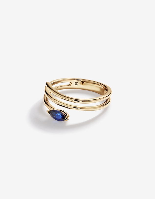 Michael Hill - East West Marquise-Cut Created Sapphire Wrap Ring in 10kt Yellow Gold