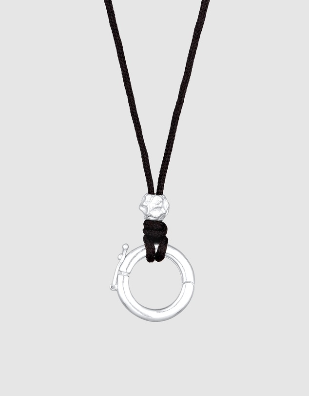 Kuzzoi - ICONIC EXCLUSIVE - Long Nylon Necklace with Sterling Silver Charm Carrier