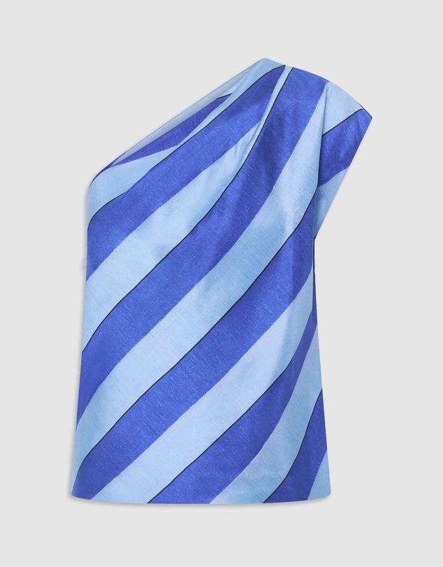 Oroton - Slub Silk Stripe Top