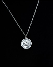 Dower & Hall - Men's 'Overcome and Thrive' Pegasus Talisman Necklace In Sterling Silver