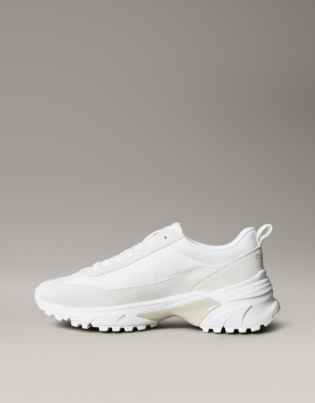Calvin Klein - Suede and Emblem Logo Nylon Trainers