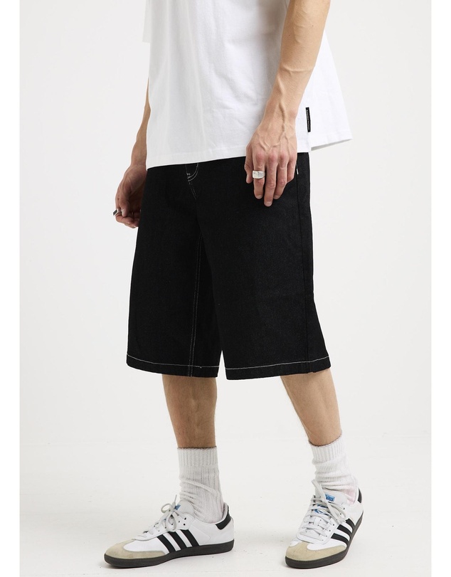 Black Noise White Rain - Aim Denim Shorts