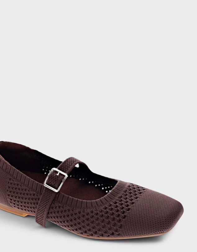 Mia Vita - Violet Open Knit Flat - Chocolate