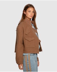 Belle & Bloom - Crystal Skies Cropped Wool Rib Jacket