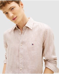 Tommy Hilfiger - Regular Fit Bengal Stripe Pure Linen Shirt