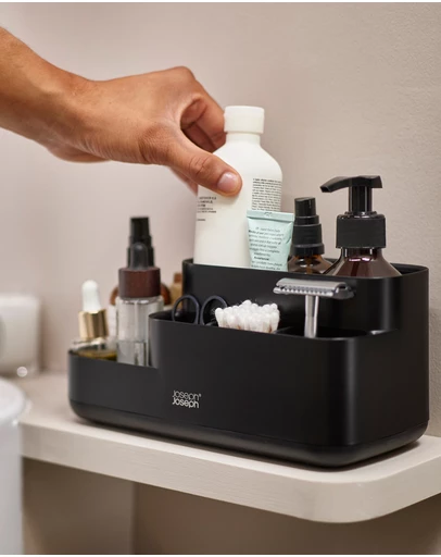Joseph Joseph - EasyStore™ Bathroom Caddy with Matt Black Finish