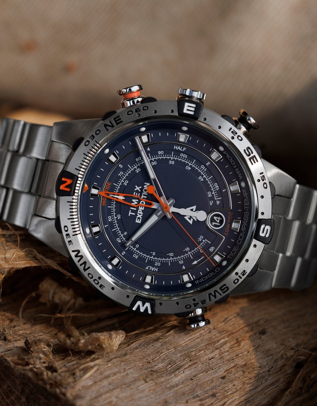 TIMEX - Expedition Tide-Temp-Compass 45mm Stainless Steel Bracelet Watch