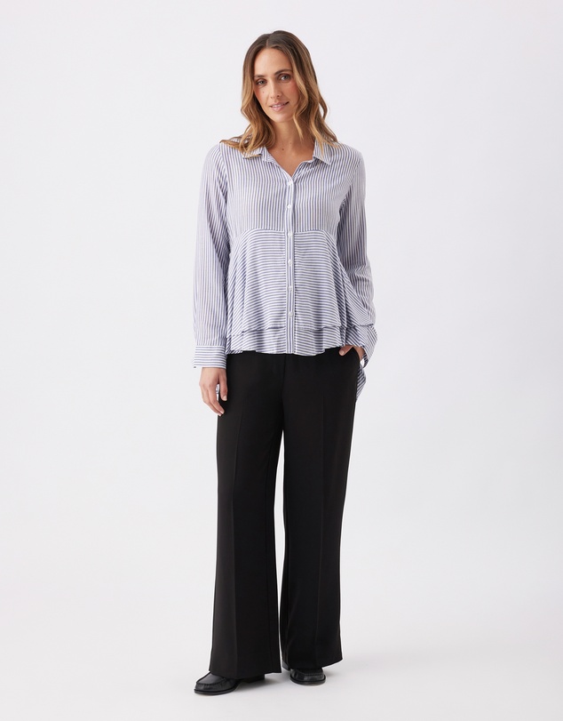 Ripe Maternity - Stripe Layered Peplum Shirt