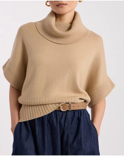 David Lawrence - Roll Neck Gilet Top