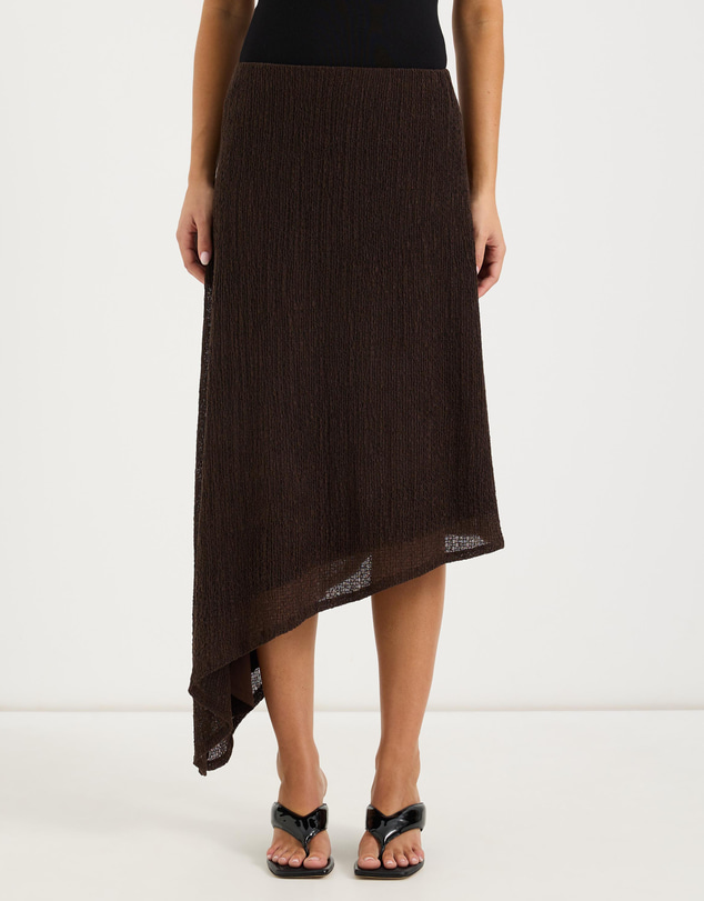 Calli - Romy Asymmetric Textured Jersey Midi Skirt