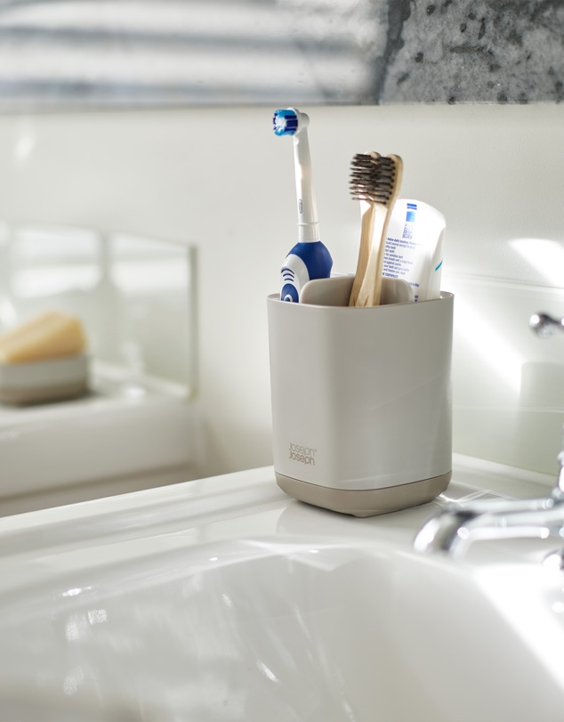 Joseph Joseph - EasyStore™ Small Toothbrush Caddy with Matt Finish (Ecru)