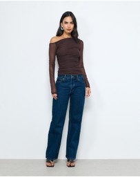 AERE - Chloe Off Shoulder Mesh Top