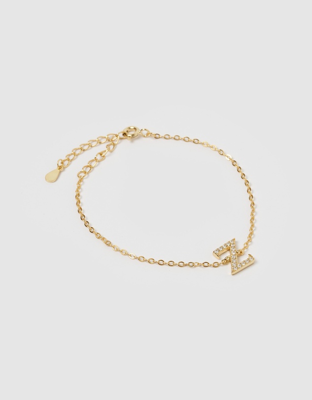 Izoa - Crystal Letter Z Bracelet
