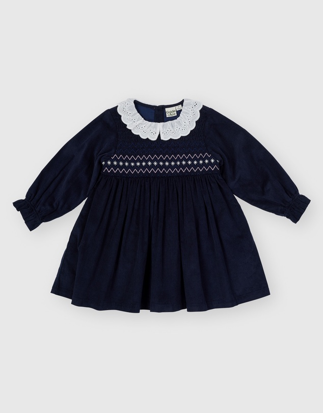 Goldie + Ace - Daphne LS Corduroy Smocked Dress - Babies-Kids