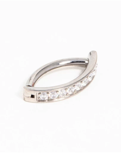 Lovisa - Titanium Cubic Zirconia Curved Ring Belly Ring