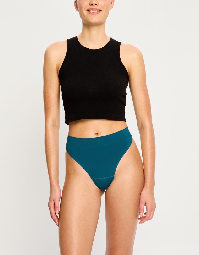 Modibodi - Modicomfort Seamless Hi Waist Period Underwear Thong Light Absorbency