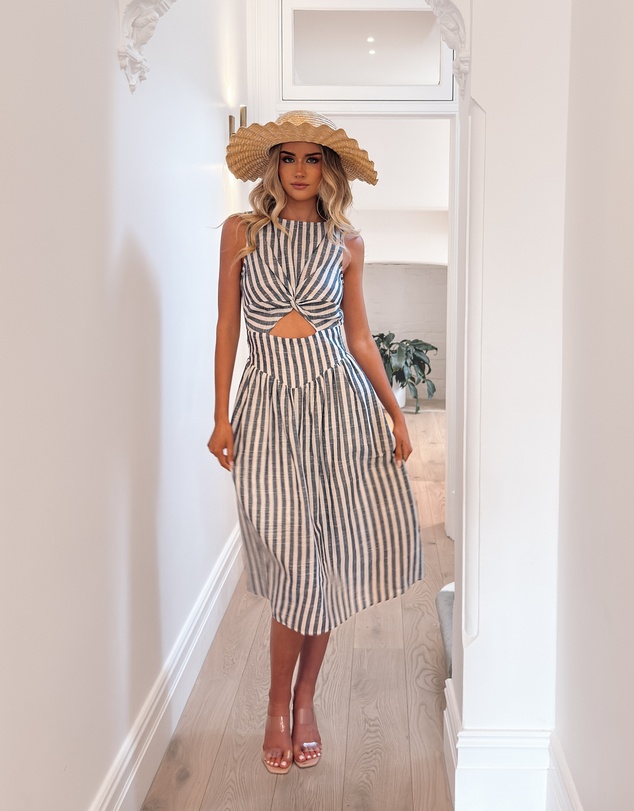 Esther & Co - Rafiya Dress - Navy Stripe
