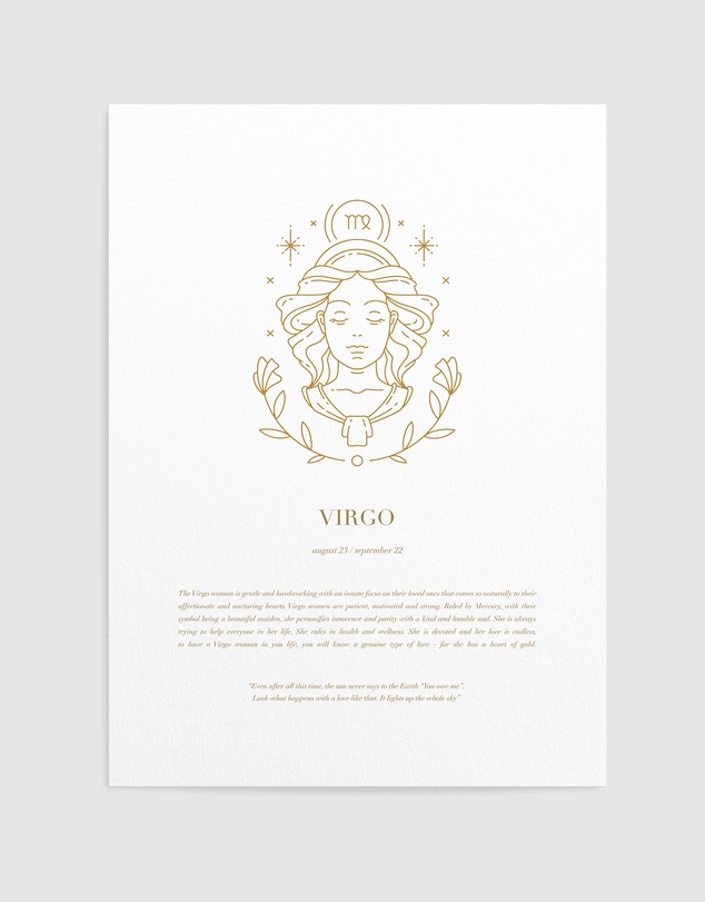 Olive et Oriel - Virgo Celestial Zodiac Art Print A3